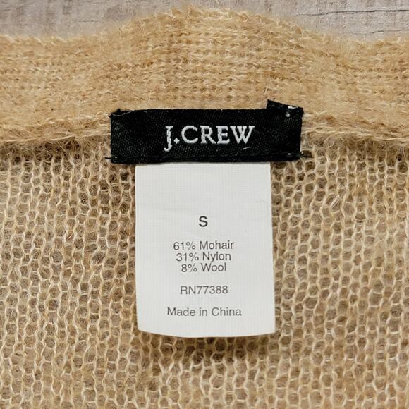 J Crew Womens Size Small Mohair Wool Cardigan Sweater Open Knit V Neck Classic - Picture 3 of 6